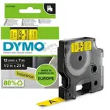 Картридж с лентой DYMO 12 мм х 7 м. , пластик, , черный на желтой ленте