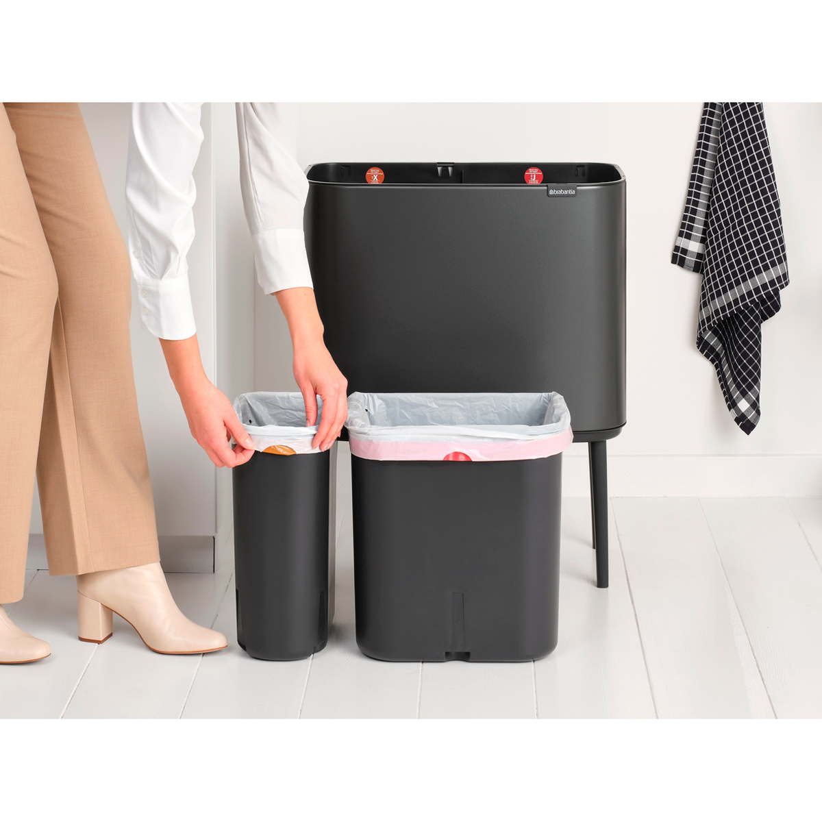 Мусорный бак Touch Bin Bo (11 л + 23 л), Черный матовый БЕЗ НОЖЕК, арт. У316203 - фото 1