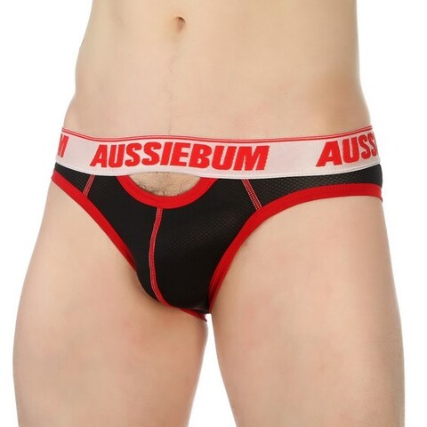 Мужские трусы слипы черные AussieBum Black Brief