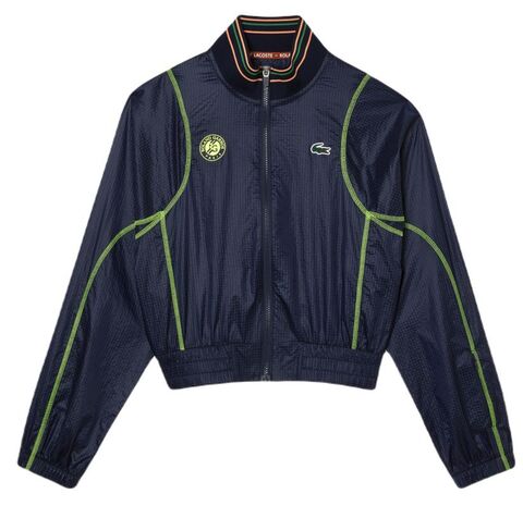 Женская теннисная куртка Lacoste Sport Roland Garros Edition Post-Match Cropped Jacket - navy blue