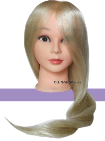 Голова учебная Блондин длина волос 60см, 50% натуральные + 50% термостойкие синтетические волосы, штатив в комплекте