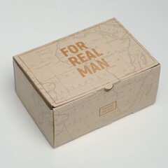 Коробка складная одиночная Прямоугольник «For Real Man», 22*15*10 см, 1 шт.