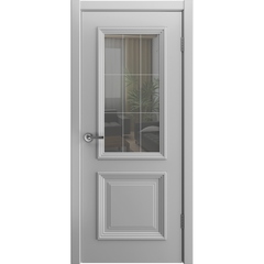 Купить Межкомнатная дверь эмаль Скалино 2 RAL 7047 остеклённая