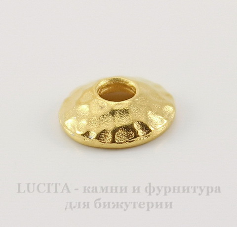 Шапочка для бусины TierraCast "Hammertone" (цвет-золото) 9х2,5 мм