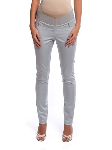Зауженные брюки для беременных цвет светло серый