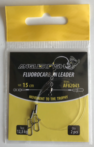 Anglerfish Fluorocarbon Leader(Hard) 0.43mm 15cm, 2 шт