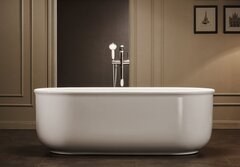 BelBagno BB401-1500-800 Отдельностоящая, овальная акриловая ванна в комплекте со сливом-переливом цвета хром 1500x800x600 фото