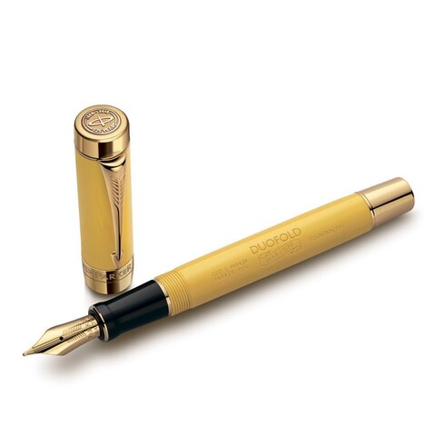 Ручка перьевая Parker Duofold 125th Anniversary Mandarin Yellow, F100 (1867457)