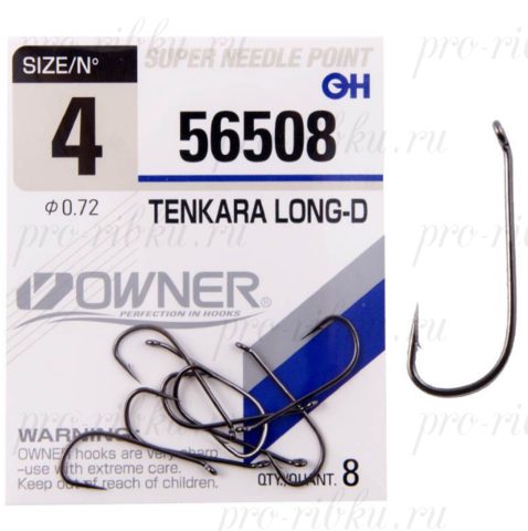 56508 № 4 Крючки OWNER Tenkara Long-D/ продажа от 5 уп.