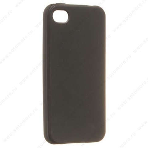 Накладка силиконовая для Apple iPhone 4s/ 4 жесткий матовый черный