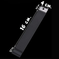 500/1000 пакетов 4х16+5 см с белым подвесом и клеевым клапаном