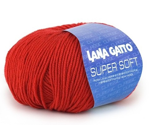 Пряжа Lana Gatto Supersoft 10095 ярко-красный