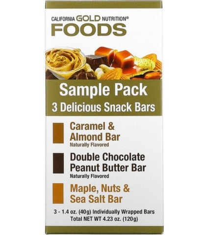 California gold Nutrition, Перекусы, упаковка со снек-батончиками, 3 батончика по 40 г (1,4 унции) каждый