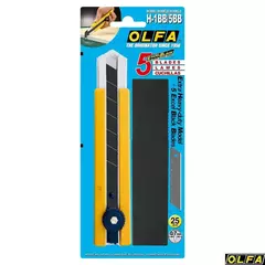 OLFA 25 мм, в комплекте с лезвиями EXCEL BLACK 5 шт, нож (OL-H-1BB/5BB )