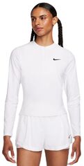 Женская теннисная футболкаNike Court Advantage Dri-Fit 1/4-Zip Tennis Mid Layer - white/black