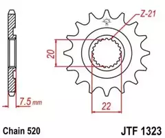 Звезда мотоциклетная JT JTF1323.12