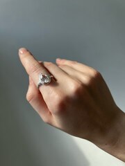 Кольцо Crystal Drop с горным хрусталем (бронза с покрытием серебром)