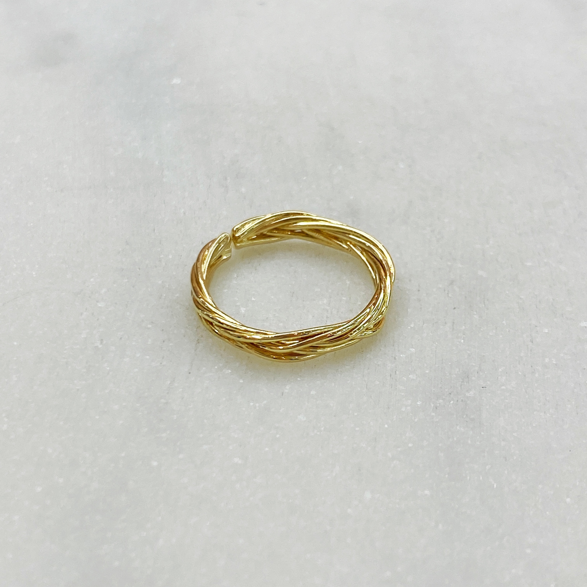 Кольцо на фалангу Косичка (золотистый)