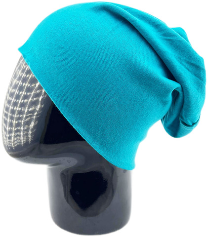 Картинка шапка-бини Skully Wear beanie cotton aqua - 3