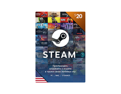 Карта оплаты Steam 20 USD USA [Цифровая версия] (для ПК, цифровой код доступа)
