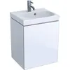 Шкафчик для раковины Geberit Acanto, с одной дверью и сифоном: B=44.5см, H=53.5см, T=37.5см, белый / ультраглянцевый лакированный, белый / глянцевое стекло