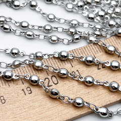 Цепочка, цвет серебро (родий), размер звена 8*4 мм, цена за 50 см