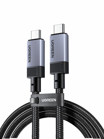 Кабель UGREEN L705 (65175) USB-C to USB-C Gen 3 240W Max, 1м, серый космос