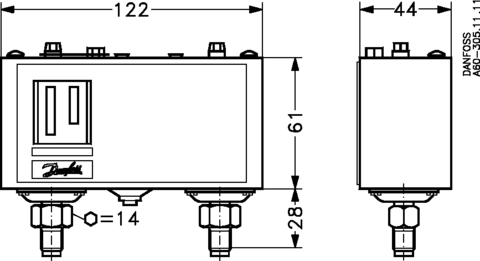 Реле давления KP7ABS Danfoss 060-120566