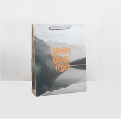 Пакет подарочный L горизонтальный, «С днем рождения», голография, 31*40*11 см (Д*В*Ш), 1 шт.