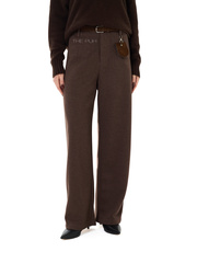 Прямые брюки цвета капучино с ремнем