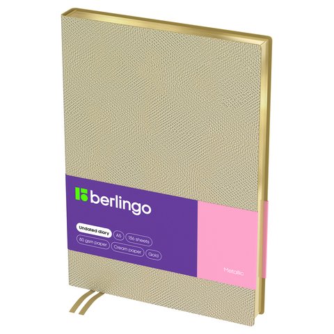 Ежедневник недатированный, А5, 136л., кожзам, Berlingo 