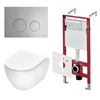 TECE K401111WCR TECEspring Base Комплект 4 в 1 инсталяция, панель смыва LT с круглыми кнопками, хром глянц., унитаз модель R