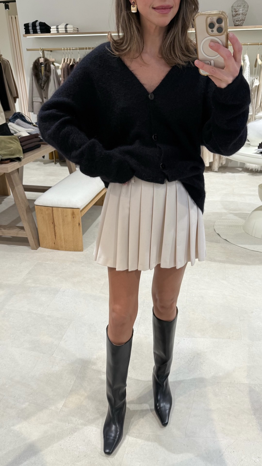 Мини-юбка в складку с двумя ремнями PREMIUM QUALITY