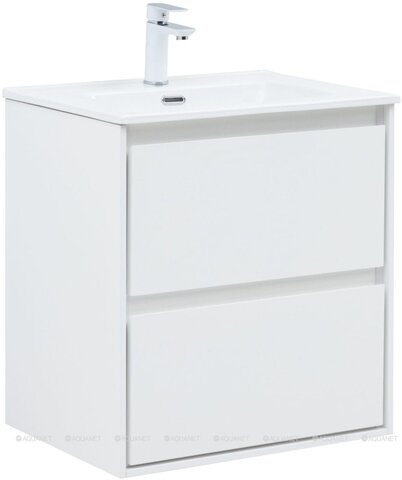 Aquanet 340152 Тумба с раковиной Милан 60 цв. белый глянец (340152)