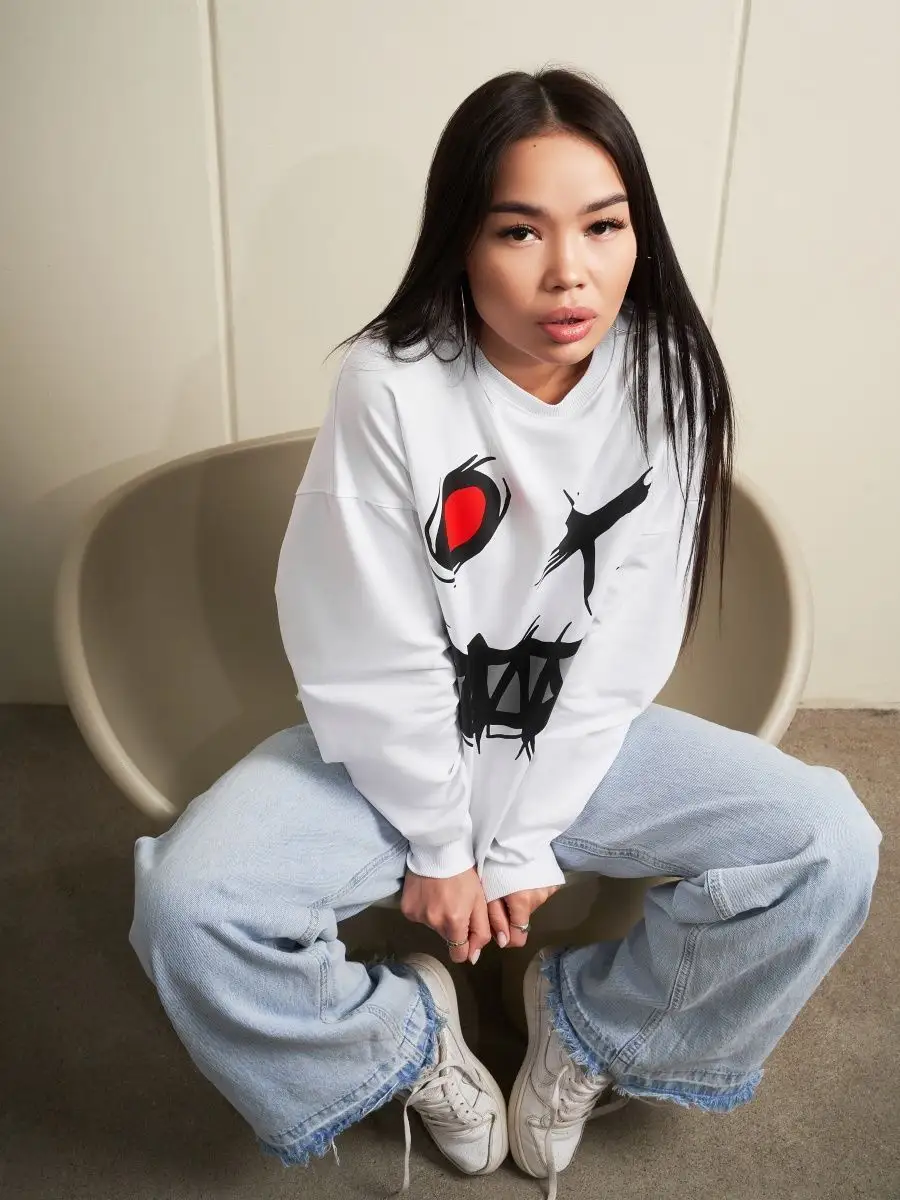 Лонгслив оверсайз женский мужской спортивный с принтом аниме