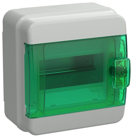 TEKFOR Корпус пласт. КМПн-6 IP65 зелен. прозр. дверь IEK