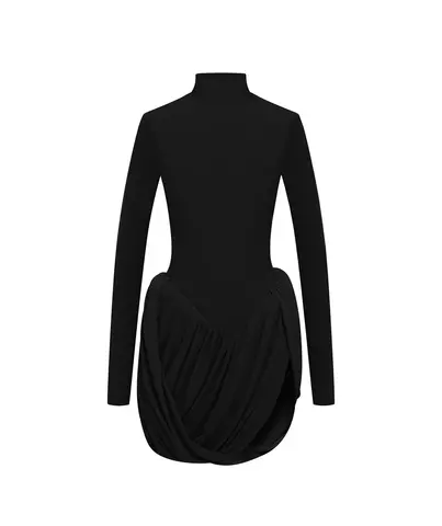 Платье с открытой спиной с буфами