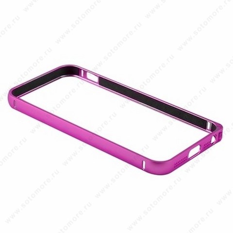 Бампер металлический для iPhone SE/ 5s/ 5C/ 5 темно-розовый