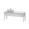 Duravit Luv Консоль из кварцевого камня с 1-м вырезом, 20x1788x595, раковина слева , цвет белый структурный LU9468L1717