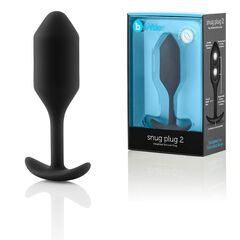 Чёрная пробка для ношения B-vibe Snug Plug 2 - 11,4 см. - 