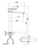 Смеситель для раковины высокий D&K Venice Baciano (DA1032001)