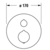 Duravit C.1 Смеситель термостатический для ванны скрытого монтажа (наружная часть круг) с запорным переключателем и клапаном, цвет: хром C15200018010