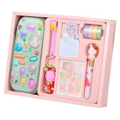 
          Канцелярский набор Basir с пеналом, брелоком, 10-ти цветной ручкой, наклейками, блоком для записей и скотчем, серия "Официантка", ассорти