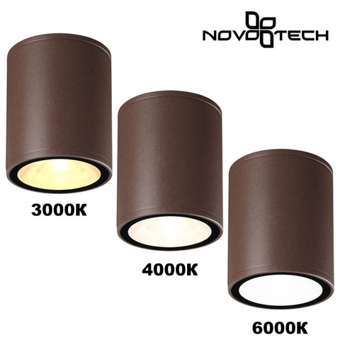 Накладной светодиодный светильник 359536 STREET NT25 000 коричневый с переключ. цветовой температуры IP65 LED 10W 100-240V 3000К\4000К\6000К TUMBLER