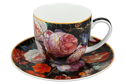 Чайная пара 250мл Carmani Натюрморт с маками Х. Рейкерс