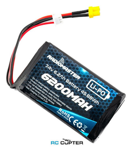 АКБ RADIOMASTER 2S 7.4V 6200mAh Lipo Battery для RadioMaster BOXER и TX16S (Разъем: JST-XH и XT30)