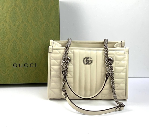 Маленькая сумка-тоут Gucci GG Marmont белый