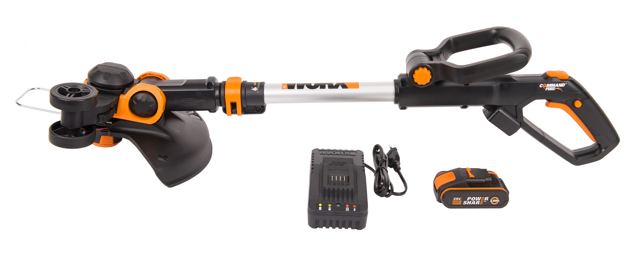 Триммер аккумуляторный WORX WP164E, 30 см, 20В, 2Ач х1, ЗУ 2А