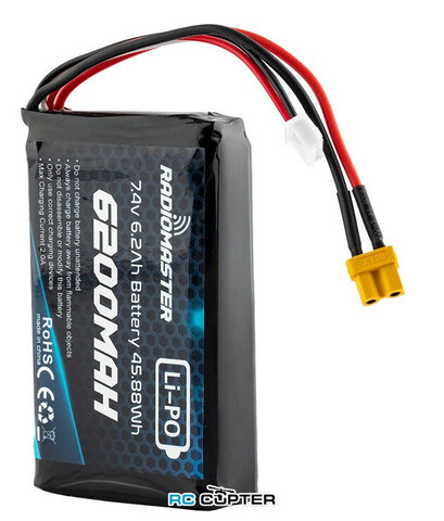АКБ RADIOMASTER 2S 7.4V 6200mAh Lipo Battery для RadioMaster BOXER и TX16S (Разъем: JST-XH и XT30)