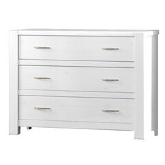 Комод деревянный с ящиками большой для одежды Фьорд 03 (белый воск), 120x90x50 см